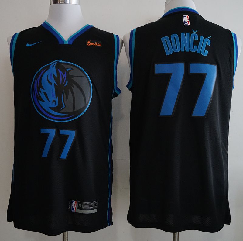 Men Dallas Mavericks #77 Doncic Black City Edition Game Nike NBA Jerseys